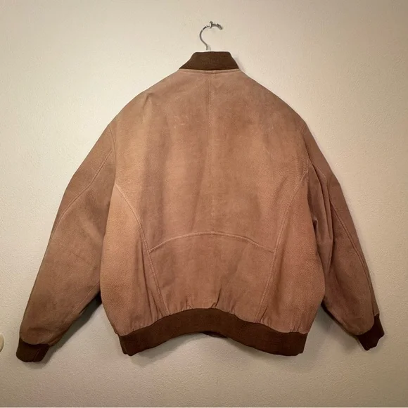 Reed Vintage Suede Leather Bomber Jacket Size M - Picture 3 of 16